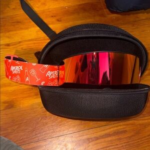 Aperol Spritz Ski Goggles with Red Strap